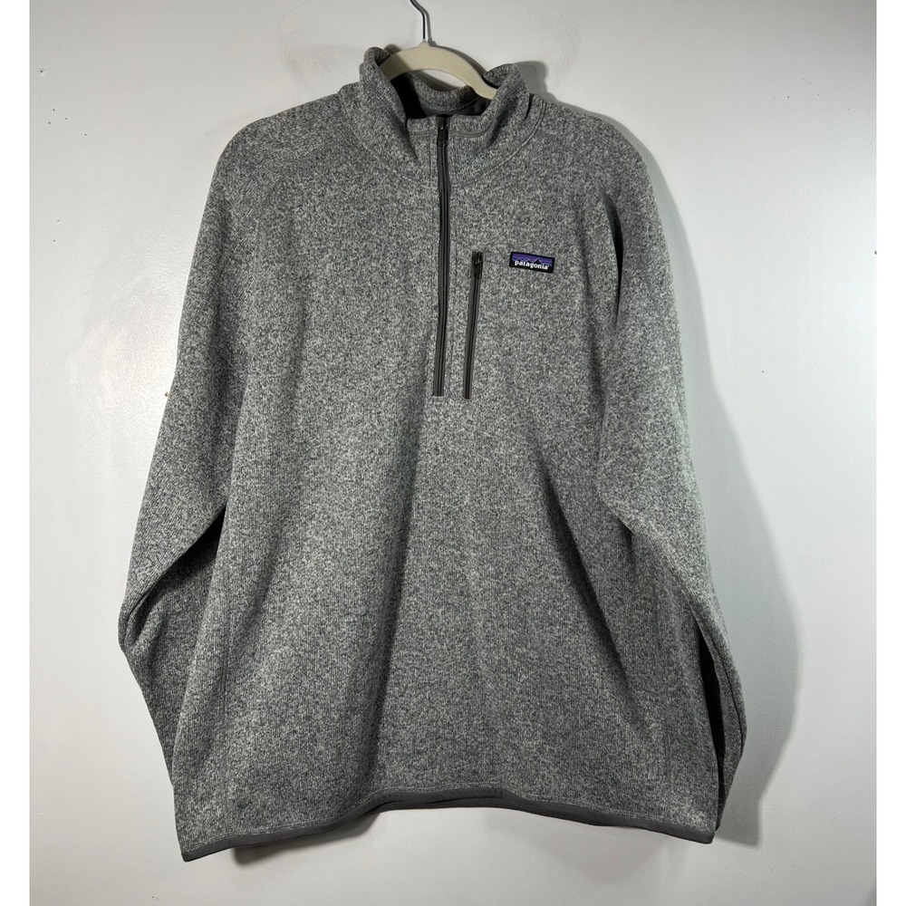 Patagonia Better Sweater 1/4 Zip Pullover Gray Heather Fleece Mens XXL